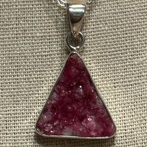 Cobalto Calcite Druzy Pendant Sterling Silver